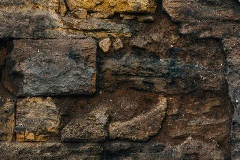 Wall of natural stone - background texture Stock Photos