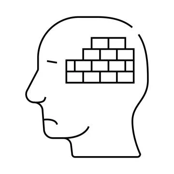 Wall neurosis problem line icon vector illustration Illustrazione stock