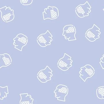 Wall neurosis problem line vector seamless pattern Ilustración de archivo