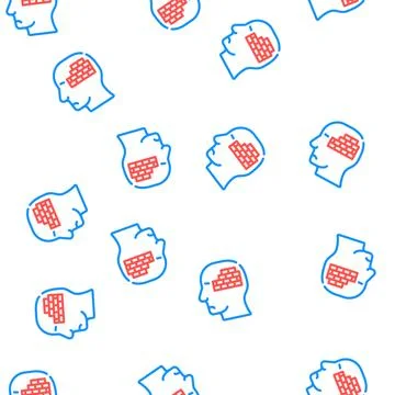 Wall neurosis problem vector seamless pattern Illustrazione stock