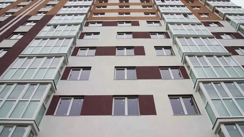 The wall of a new apartment building Stock Footage 152107973