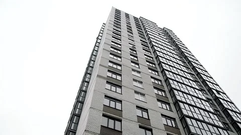 The wall of a new apartment building Stock Footage 220444714