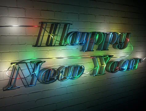 On the wall of the new year Stock Illustration