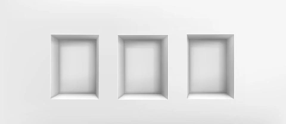 Wall niche with empty shelf display Stock Illustration