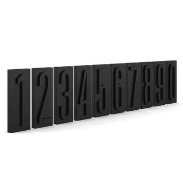 Wall Numbers (0 - 9) 3D Model