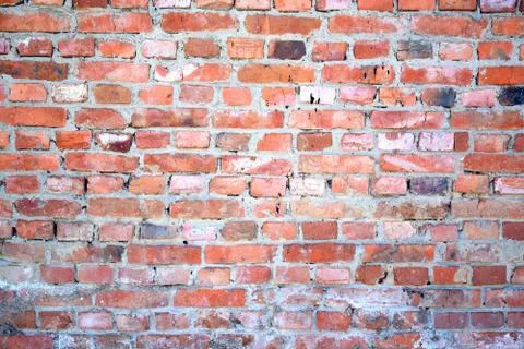 Wall of old brick.	 Stock Photos