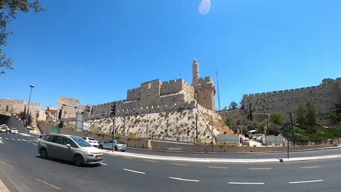Wall of old city in Jerusalem. Stock Footage 194478547