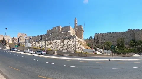 Wall of old city in Jerusalem. Stock Footage 194478548
