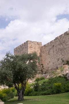 The wall of old Jerusalem Stock Photos