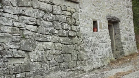 Wall of old mountain house Stock Footage 74901501