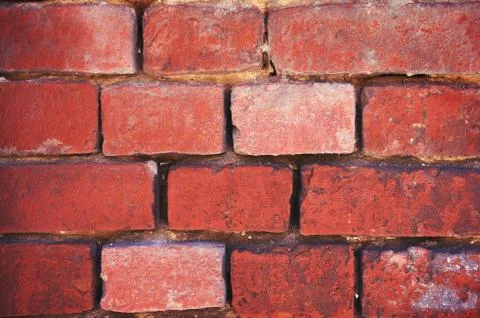 Wall from an old red brick close-up. Stock Photos