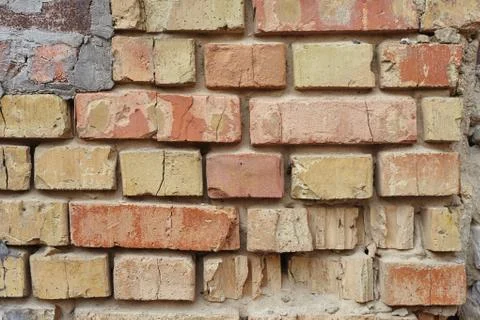 The wall of the old red brick Stock Photos