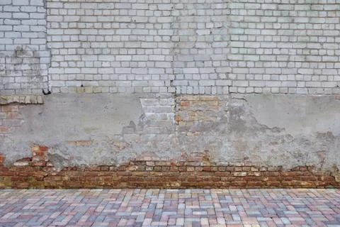 The wall of the old red brick Stock Photos