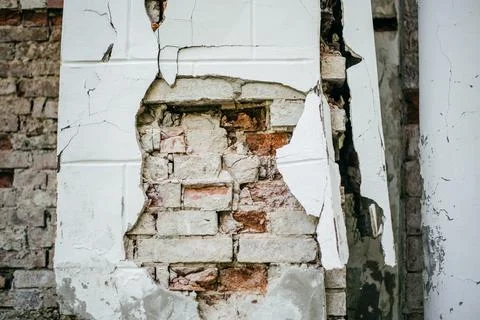 Wall with old red bricks. Textured background Stock Photos
