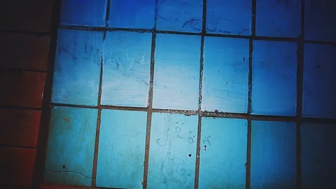 Wall old tile wall background background cracks light movement the background Video stock 97534750