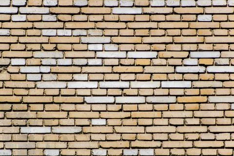 Wall of old untreated bale bricks, unpaired, Stock Photos