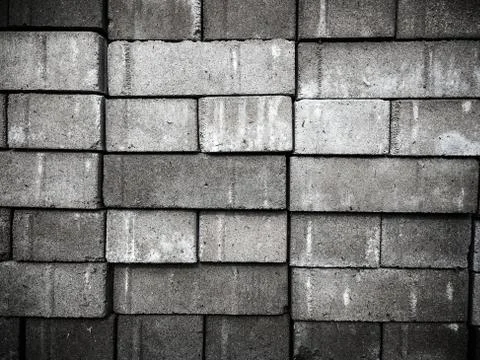 Wall of old white brick surface texture designer background Stock Photos