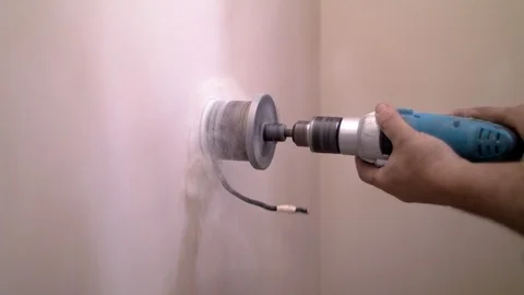 Wall opening for outlet Video stock 94928741