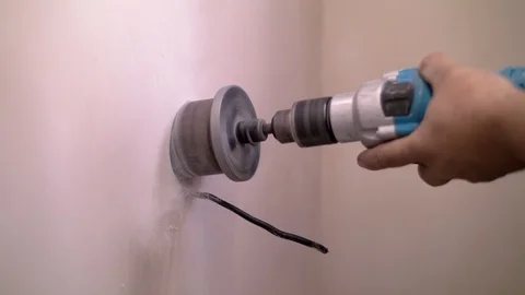 Wall opening for outlet Video stock 94983562