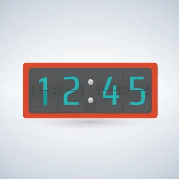 Wall or Table flip clock, number counter template Stock Illustration