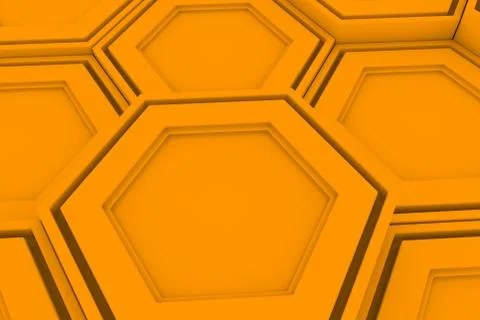 Wall of orange hexagons Stock Illustration