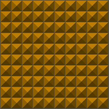 Wall with orange pyramid tiles pattern Stock Illustration