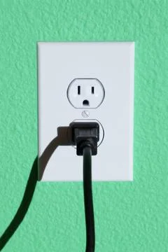 Wall outlet and plug Foto stock