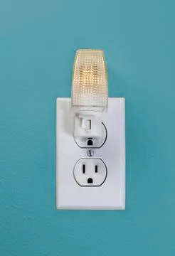Wall outlet light for night time Stock Photos