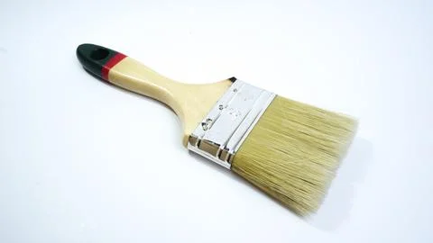 Wall Paint Brush on White Background Stock Photos