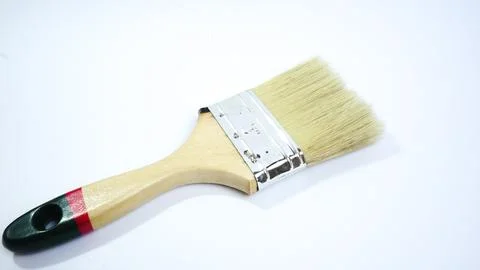 Wall Paint Brush on White Background Stock Photos