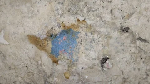 Wall paint that bubbles because the wall is damp Stock Footage 285590504