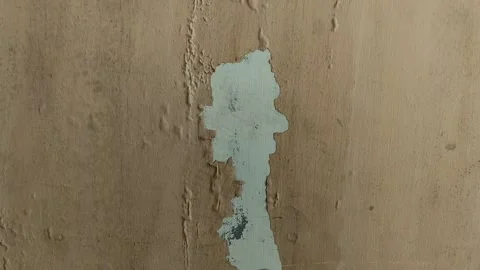 Wall paint that is peeling because the wall is damp Stockbeeldmateriaal 305610340