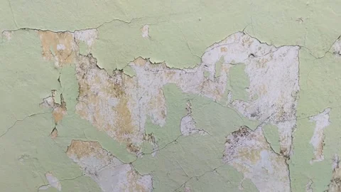 Wall paint that is peeling because the wall is damp Stockbeeldmateriaal 306206530