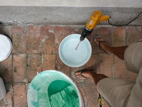Wall paint preparation Stock Photos