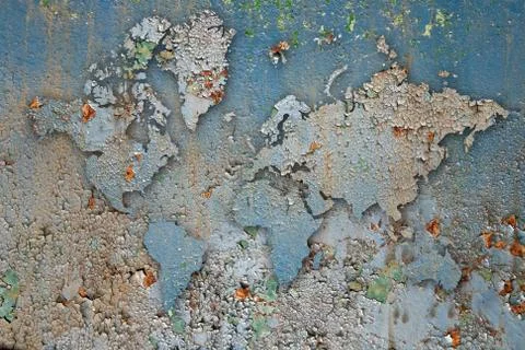 Wall paint word map Stock Illustration