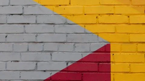 Wall Of Painted Brick Stock Photos