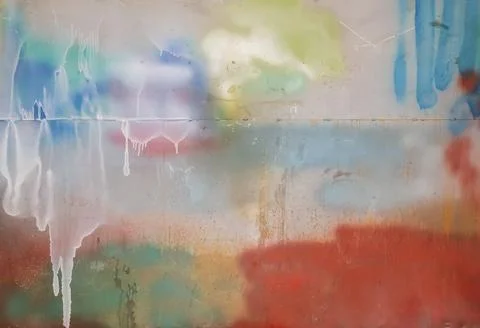 Wall painted with different colors for testing Stock Photos