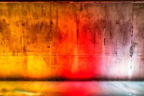 Wall painted by lights Stock Photos