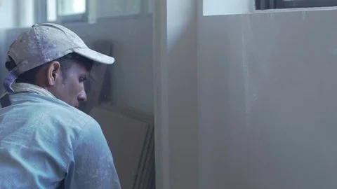 Wall Painting Work Stock Footage 106797673