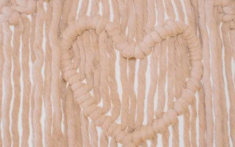 Wall panel boho style made with macrame technique Stock Photos