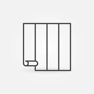 Wall Paper Hanging Process vector concept line icon Illustrazione stock