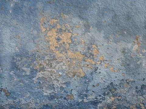Wall Peeling paint texture Pattern of rustic blue grunge material. Foto stock