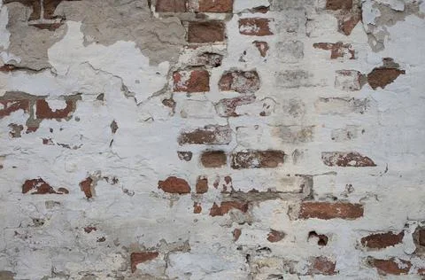 Wall, peeling plaster. Stock Photos