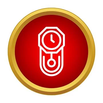 Wall pendulum clock icon showing time concept 스톡 일러스트