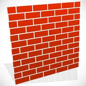Wall in perspective. Brickwall for construction, building or obstacle related 스톡 일러스트