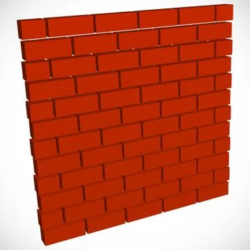 Wall in perspective. Brickwall for construction, building or obstacle related Ilustración de archivo
