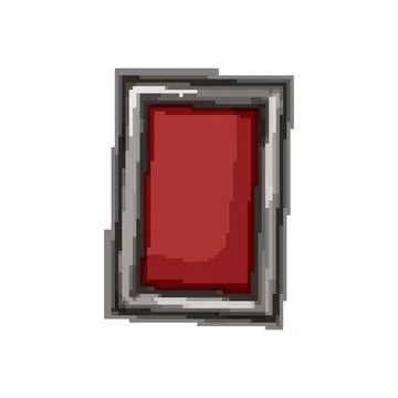 Wall photo frame pixel art vector illustration Stock Illustration