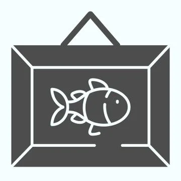 Wall picture decoration solid icon. Hanging frame vector illustration isolated Stock Illustration