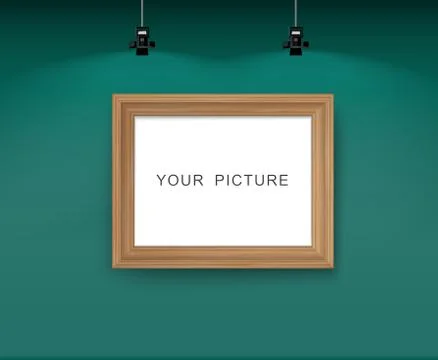 Wall with picture frame. Stock Illustration