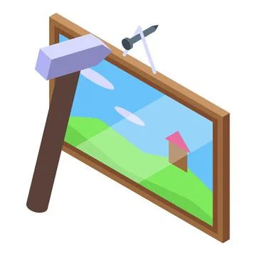 Wall picture icon isometric vector. Staff professional Stock Illustration
